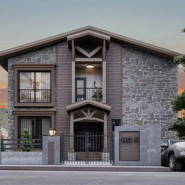 U.K Villa — 3d dış cephe görselleştirme, görsel 1